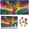 Ginfonr Puzzle Da 1000 Pezzi, Renna Puzzle per Adulti Rompicapo Impegnativo, Paesaggio Giochi Di Puzzle per Tutta La Famiglia, Un Regalo Festivo per Gli Amici in Una Bella Confezione