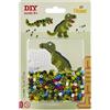Hama Perline piccole | Circa 450 perline fusibili, 1 pannello forato dinosauro n. 322 e carta da stiro