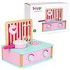 boppi Piano cottura in legno da tavolo per bambini, giocattolo da cucina per fingere di giocare a fornello, utensile da cucina e casseruola, giocattoli e accessori per bambini dai 3 anni in su