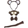 Petitebelle Fascia Bowtie Coda Maschera 4pc Costume Taglia Unica Scimmia