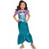 Disguise Costume Ariel Standard Bambina, Vestito Carnevale Bambina Sirenetta, Blu Seta Costume Ariel, Costumi Di Carnevale Per Bambini Taglia M