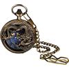 JewelryWe Orologio da Tasca a Quarzo Hollow Collana in Lega Orologio Vintage Orologi Meccanici Colore Bronzo Nero