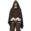 UniqKaliber Mantello Medievale con Cappuccio in Lino, Mantello Retrò per Halloween, Scialle Rinascimentale per Cosplay, Sciarpa per LARP, Mantello da Guerriero