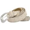 styleBREAKER Cinturón Rockero de Tachuelas 3cm | Aspecto Terciopelo y Piel | Cinturón de Ante para Vaqueros y Vestidos | Acortable, Beige, 95cm