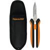 FISKARS Forbici Multiuso da Giardinaggio, Lunghezza: 20,6 cm, Lame in Acciaio Inossidabile e Impugnatura in Plastica, Nero/Arancione, Solid, SP-320, 1063328
