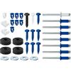 Cora 000116012 Kit Fissaggio Targhe Completo, 8 Rivetti, 8 Viti, 8 Bottoni, 8 Rondelle, 4 Viti, 2 Fermi, Nero