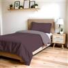 Italian Bed Linen Copripiumino Singolo, Tinta Unita DoubleFace, Parure Copripiumino ZOE, con Sacco Piumone 150x200cm con patella 50cm + federa 50x80cm VINACEO/ROSA ANTICO