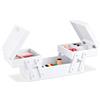 Relaxdays Scatola da Cucito con 5 Scomparti apribile in Pino Bianco, 12x26x15,5 cm