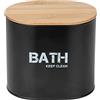 Wenko 24327100, Contenitore portaoggetti, cestino da bagno, Acciaio, 14.5 x 13.5 x 10.5 cm, Nero