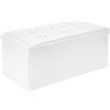 Todeco - Panca Pieghevole In Pelle, Ottomana Pieghevole Per Conservare - Carico massimo: 150 kg - Materiale: Finta pelle - Cucita e con finitura trapuntata, 76 x 38 x 38 cm, Bianco
