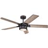 Westinghouse Lighting 72259 - Ventilatore da soffitto LED vintage industriale Morris con luce e telecomando, 132 cm, finitura in ferro, vetro smerigliato