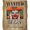 One Piece Buggy Wanted Poster Coperta super morbida al tatto setoso 152 X 127 Cm