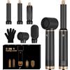 UKLISS Asciugacapelli 5 in 1, Pro Hair Styler & Phon Capelli Set con Arricciacapelli, Thermal Brush, Spazzola Lisciante Capelli, Spazzola ad Aria Calda, Hair Dryer Regali per Donne Styling - Nero