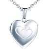 MicVivien Collana da Donna Pendente Medaglione Porta Foto in Acciaio Inossidabile, Collana con Ciondolo Cuore Personalizzata Collane Gioielli per Mamma Donne Ragazze