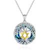 Fryneauy Albero della vita, esagramma a forma di stella di David, collana in argento Sterling 925, regalo per donne e donne DE1