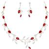 Ever Faith Set di gioielli a goccia per matrimonio da sposa, con zirconi cubici blu brillanti, collana e orecchini a pera con pietra di nascita, Medio, Zirconia cubica