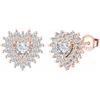 CONILOK Zirconia Cuore Orecchini a Bottone Donna,Orecchini Fantasia Amore Argento 925,Elegante Scintillanti Orecchini da Matrimonio Festa per Sua,Delicato Orecchio Gioielli per Fidanzata Mamma Moglie Oro Rosa