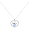 Disney Collana Stitch con Pendente a Cuore e Cristalli Bianchi Brillanti, Gioiello con Licenza Ufficiale Disney per Bambina e Ragazza, Confezione Regalo Inclusa