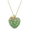 Swarovski Pendente Idyllia, Taglio misto, Mela, Verde, Placcato color oro