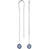 Bling Jewelry Orecchini a filo con catenina sottile spirituale con occhio blu di Nazar e pavé di zirconi cubici CZ per donne e adolescenti in argento sterling .925