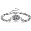 ADMETUS Bracciale, Braccialetti, Bracciali con amuleto in argento sterling 925 | Bracciale per uomo con catena regolabile da 7 ''+2'', Acciaio inossidabile, Senza Gemstone