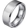 Zakk Anello da uomo e donna in titanio argento spazzolato opaco anello di fidanzamento fedi nuziali 4mm 6mm 8mm 10mm (10mm,63 (20.1))