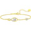 LOUISA SECRET Bracciale Donna Moissanite,Simbolo Cuore Infinito con Brillantini,Gioielli da Lei Placcato in Oro 18K,Regalo per Natale,San Valentino,Compleanno,Ricorrenze