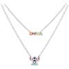 Disney Collana Stitch Ohana in Ottone per Donna in Smalto Colorato, 45cm