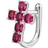 Brosway Orecchino Singolo Donna, Orecchino a Lobo in Argento e Passion Ruby con Simbolo Croce | Collezione FANCY - FPR14