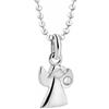 butterfly Collana In Argento Sterling Con Pendente Angelo E Elemento Di Cristallo