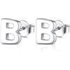 FOCALOOK Orecchini Donna Argento 925 Orecchini Lettera B Orecchini con Iniziali Argento Orecchini Iniziale B Orecchini Argento Donna con la B Orecchini Bambina Ragazza Orecchini Donna Lobo