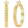 Senteria Orecchini Creoles da Donna in Argento Leggeri Grand Creoles Argento 925 Ipoallergenici Orecchini 30/40/50MM, Oro giallo, Senza Gemme