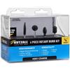 Kutzall Set di Frese Rotanti da 4 Pezzi - Albero da ⅛, Grana Molto Grossa - Accessorio Falegnameria per Attrezzi Dremel, Foredom, Ryobi, DeWalt, Milwaukee - Carburo di Tungsteno Strutturato