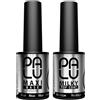 Palu Salon System - Base Coat Maxi + Top Coat Milky Set - Base Coat per Unghie UV, Trasparente, senza Acidi, Autolivellante, Alta Adesione, set: 2 prodotti x 11g