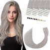 Elailite 30cm Extension Capelli Veri Biadesivo Grigio Chiaro 30g 20 Fasce Adesive Extensions Biadesive Remy Human Hair Colore Nuovo 2025