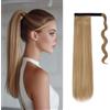 Gairyan 55cm Coda Capelli Extension Coda di Cavallo Lisci Posticci per Capelli Wrap Around Ponytail Extension Finta Estensione Sintetici Lungo per Donna, Sandy Blonde&Bleach Blonde