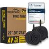 BikePeak 2x Camera d'aria flessibile per bicicletta MTB 29, 28, 27,5 pollici con valvola auto nera 40 mm - AV Schrader valvola, ETRTO 40/62-584/635 - 2 tubi flessibili Kilimaharo