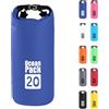 POPOYU 20L Borsa Impermeabile,Blu Waterproof Zaino Impermeabile Sacco Impermeabile con Tracolla Regolabile,2L/5L/10L/15L/20L/30L Dry Bag per Outdoor Sport Acquatici,Barca, Pesca, Rafting, Nuoto