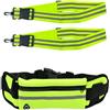 FDGGT 2 Borse A Tracolla Riflettenti E 1 Marsupio Verde Fluorescente, Borse A Tracolla Regolabili, Marsupio Sportivo Impermeabile, Attrezzatura per La Corsa Notturna