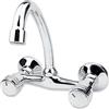 Mprofi MT® Rubinetto Cucina a Muro Cromato | Miscelatore Lavello Cucina con Leva | Rubinetto a Parete in Ottone per Cucina Moderna | Miscelatore Cucina Alta Pressione