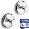 HOME SO - Ganci a ventosa per doccia, bagno, cucina, porte in vetro, specchi, piastrelle, per spugne, asciugamani, cappotti, accappatoi, fino a 6,8 kg, impermeabili, antiruggine, cromati (2 pz.)