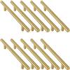 MARGUERASW 10pz Maniglia per mobili da cucina in oro spazzolato in acciaio inossidabile - Maniglia per porta da cucina dorata, maniglia per mobili dorata, maniglia per cassetti, distanza 128mm