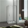 AICA ITALY 90x76x195cm Box Doccia Angolare Porta Pieghevole Battente 180 Gradi Cristallo Temperato Trasparente Anticalcare Due Barra Stabilizzatrice Angolo