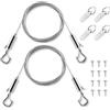 HZHSSG Kit Filo per Appendere Quadri, 2 Pezzi Cavo Regolabile da 2 m x 1 mm con Ganci, 4 Anelli a D e 12 Viti, Corda in Acciaio Inossidabile Resistente per Tele, Specchi, Cornici e Decorazioni da Parete