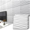 Art3d 3D pannello murale ondulato in PVC con copertura bianca opaca 2,97 metri quadrati, per la decorazione interna della parete in soggiorno, camera da letto, lobby, ufficio, centro commerciale