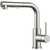FORIOUS Rubinetto Lavello Cucina, Miscelatore Cucina con Doccetta Estraibile, Rubinetto Miscelatore in Acciaio Inox a L, 2 Tipi di Getto e Girevole a 360°, Altezza Beccuccio 210mm