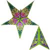 YEPSIO Paralume di carta a forma di stella, grande 60 cm, decorazione da appendere per Natale, matrimoni, casa, feste di compleanno (verde lime, multicolore)