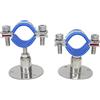 NOVSINO Fascetta stringitubo regolabile in altezza - montaggio a parete/soffitto per tubi da 38 mm fino a 40 mm, pesante supporto per tubi antiruggine con materiale di fissaggio, tipo corto, set da 2