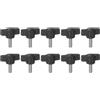 QUARKZMAN 10pz Manopole a T Vite a Testa Alata M5 x 12mm Manopole a T/Z Plastica con Filettatura Maschio Standard Maniglie Regolabili Manopole Serraggio a Mano Vite a Testa Zigrinata, Nero