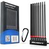 HASKYY Set Punte Torx da 1/4 Pollici, Lunghezza 150 mm, T8 - T40, Punta Lunga Torx Magnetica, 8 Pezzi, Batteria per cacciavite, Nero, Set di Punte esagonali